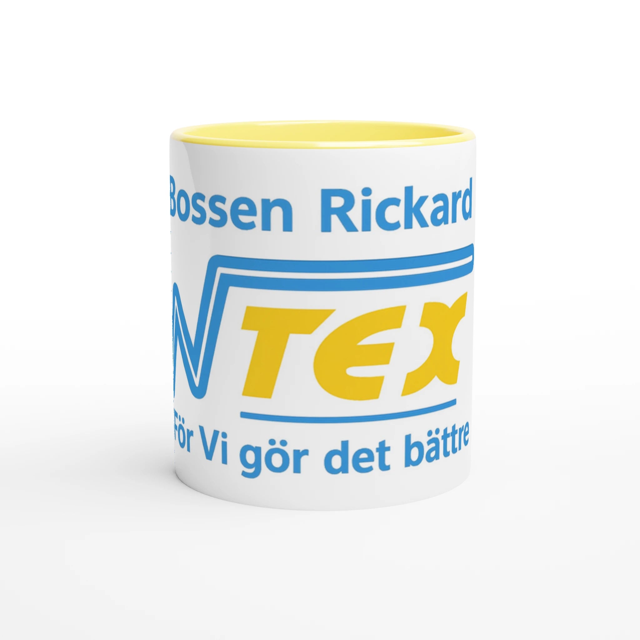 White 11oz Ceramic Mug with Color Inside Ceramic Yellow