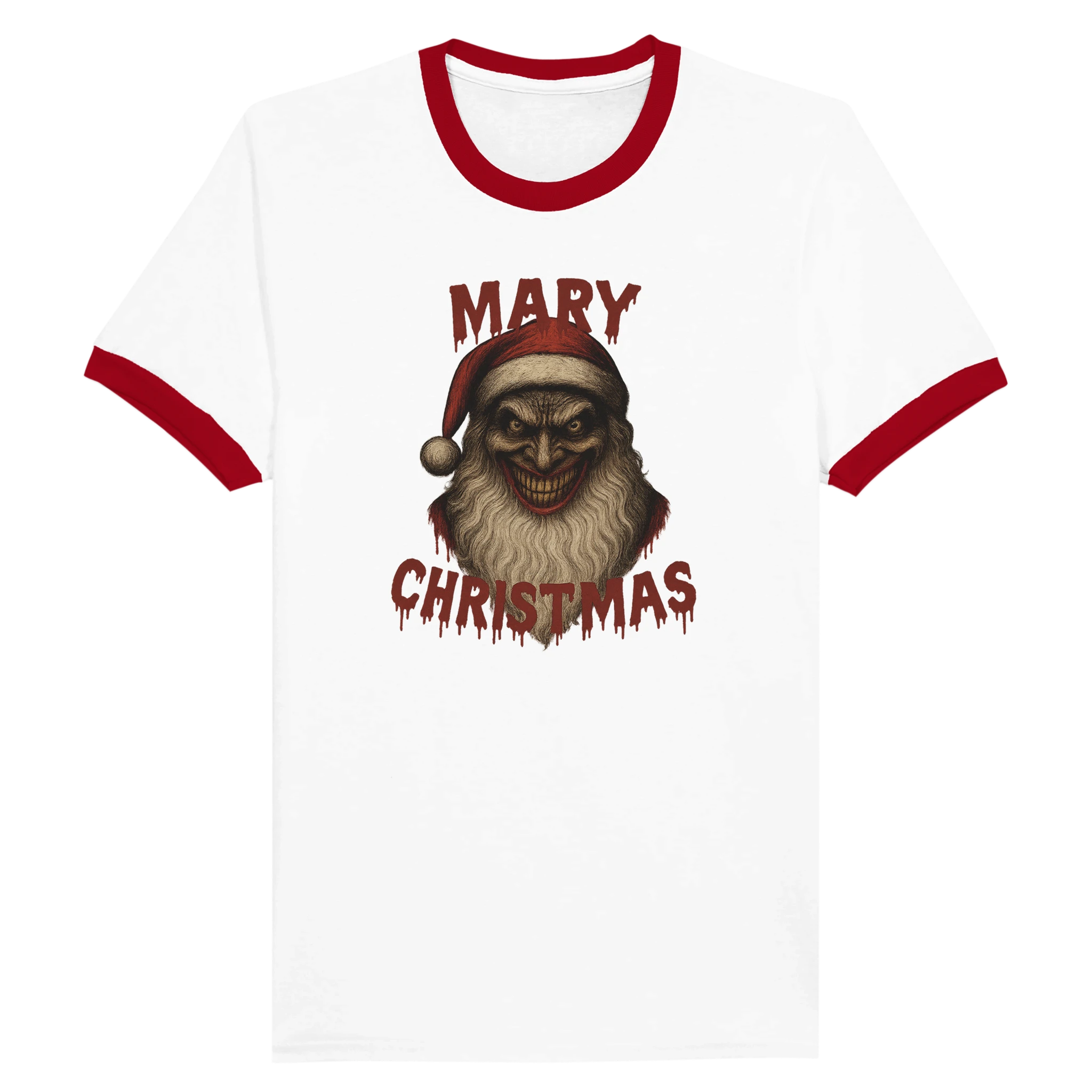 Unisex Ringer T-shirt White and Red