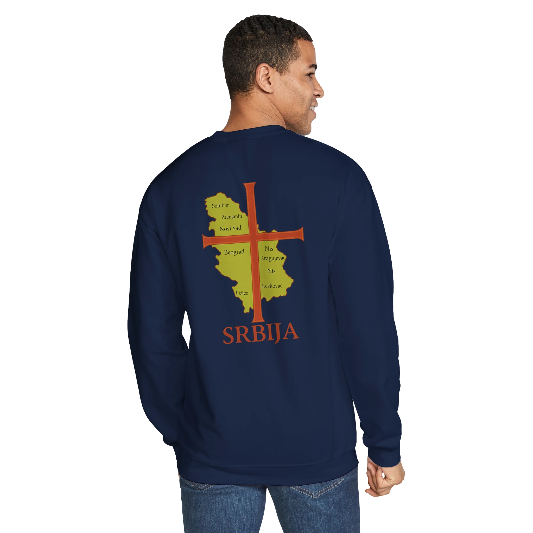 Midweight Fleece Adult Crewneck Sweatshirt | Gildan SF000 Navy
