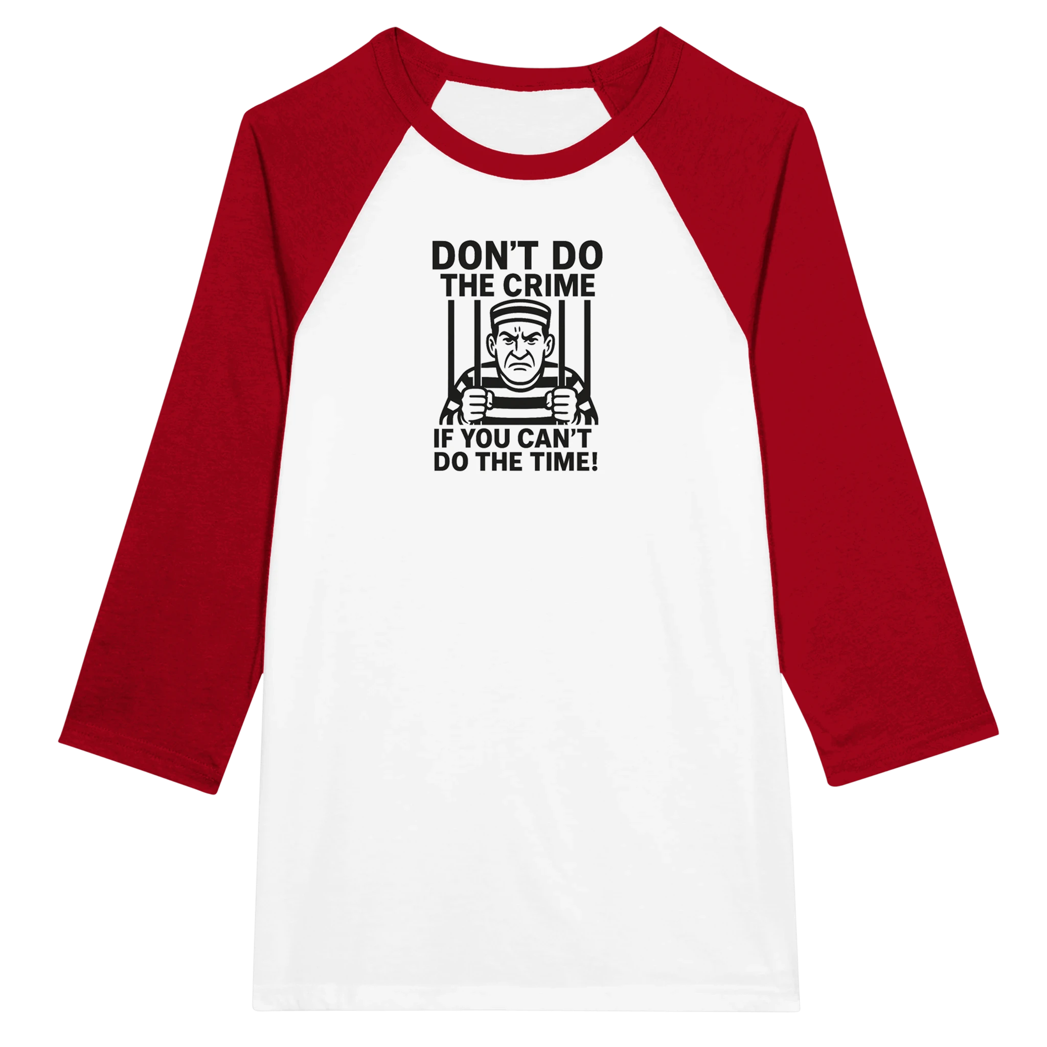 Unisex 3/4 sleeve Raglan T-shirt White and Red