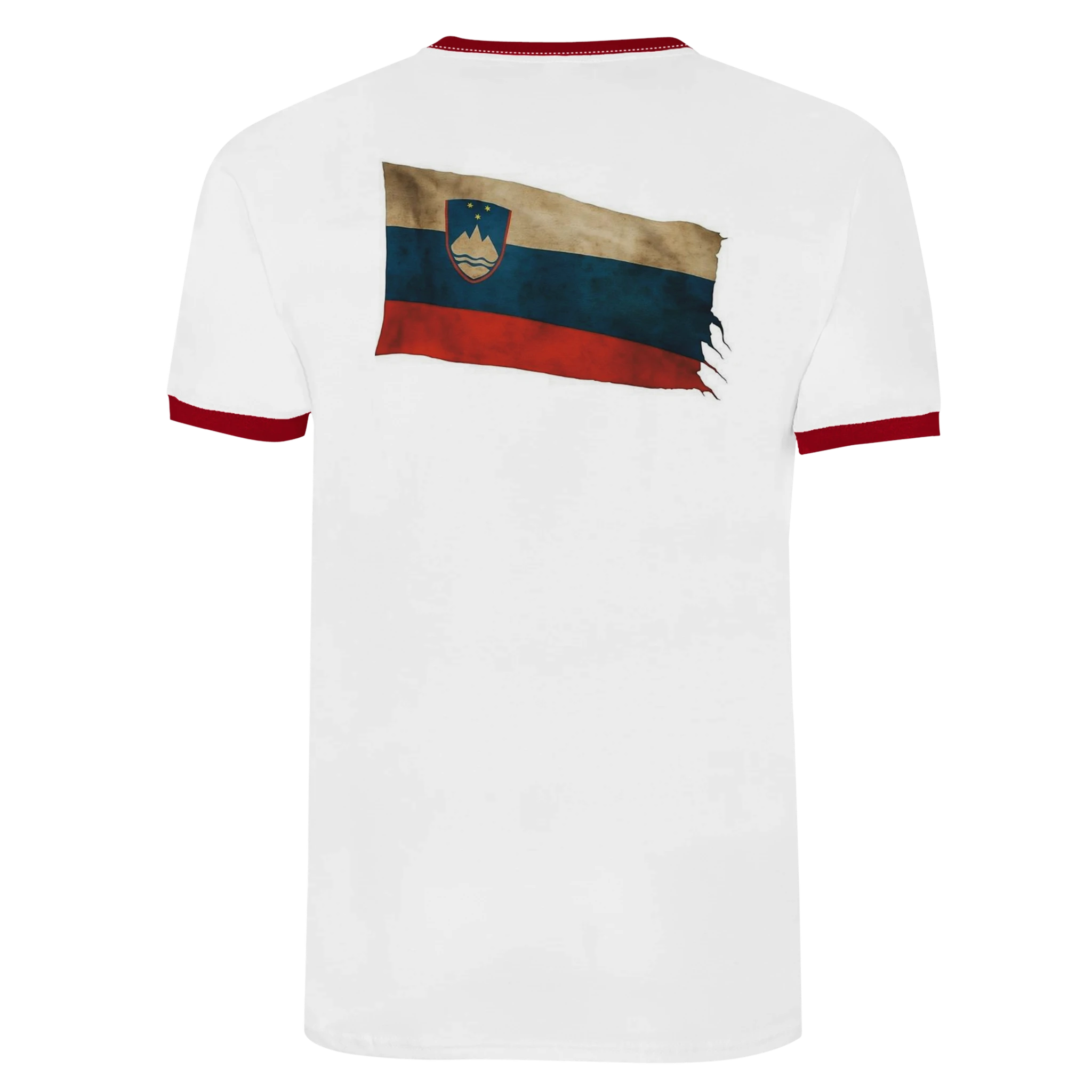 Unisex Ringer T-shirt White and Red