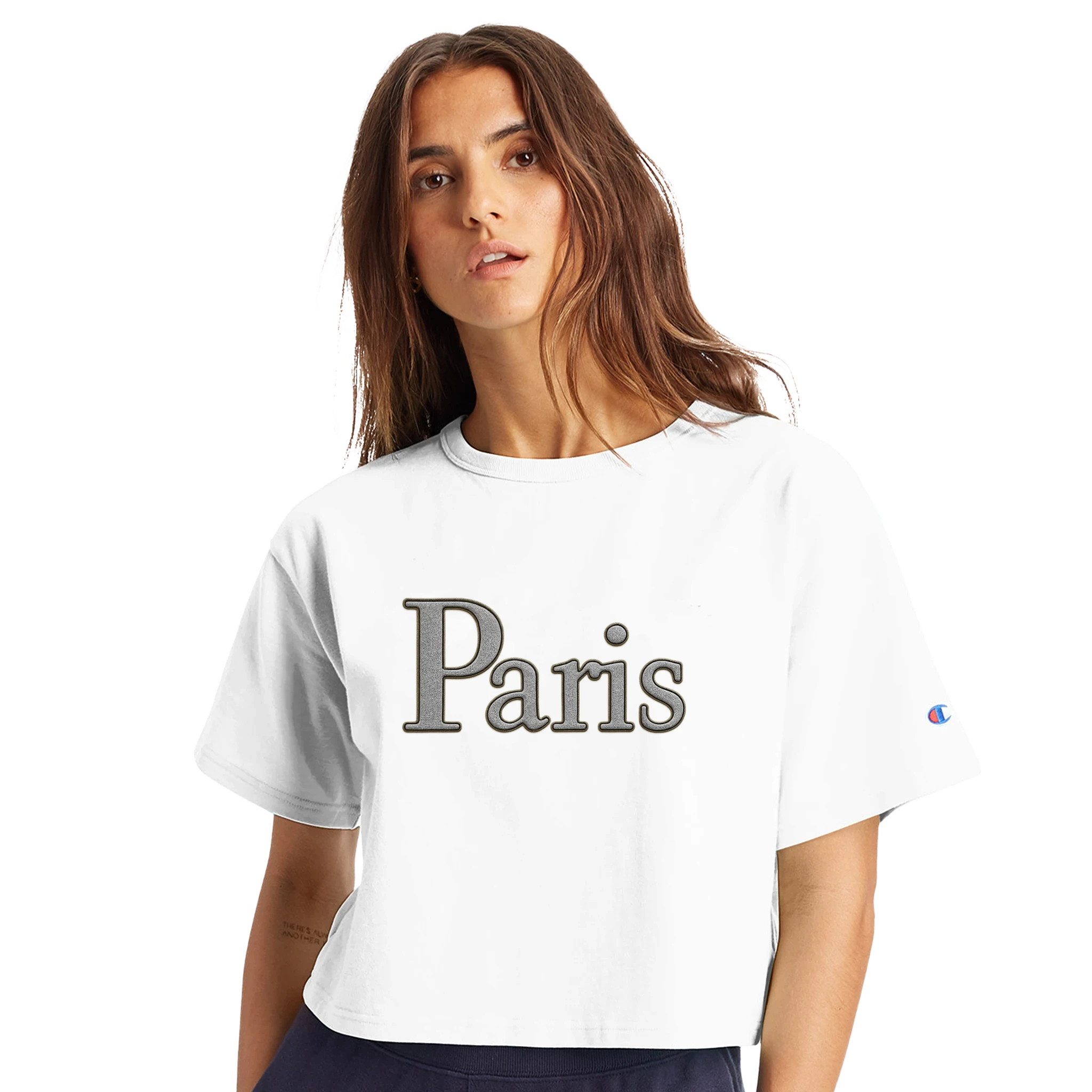Women's Cropped Heritage Crewneck T-Shirt | Champion T453W White