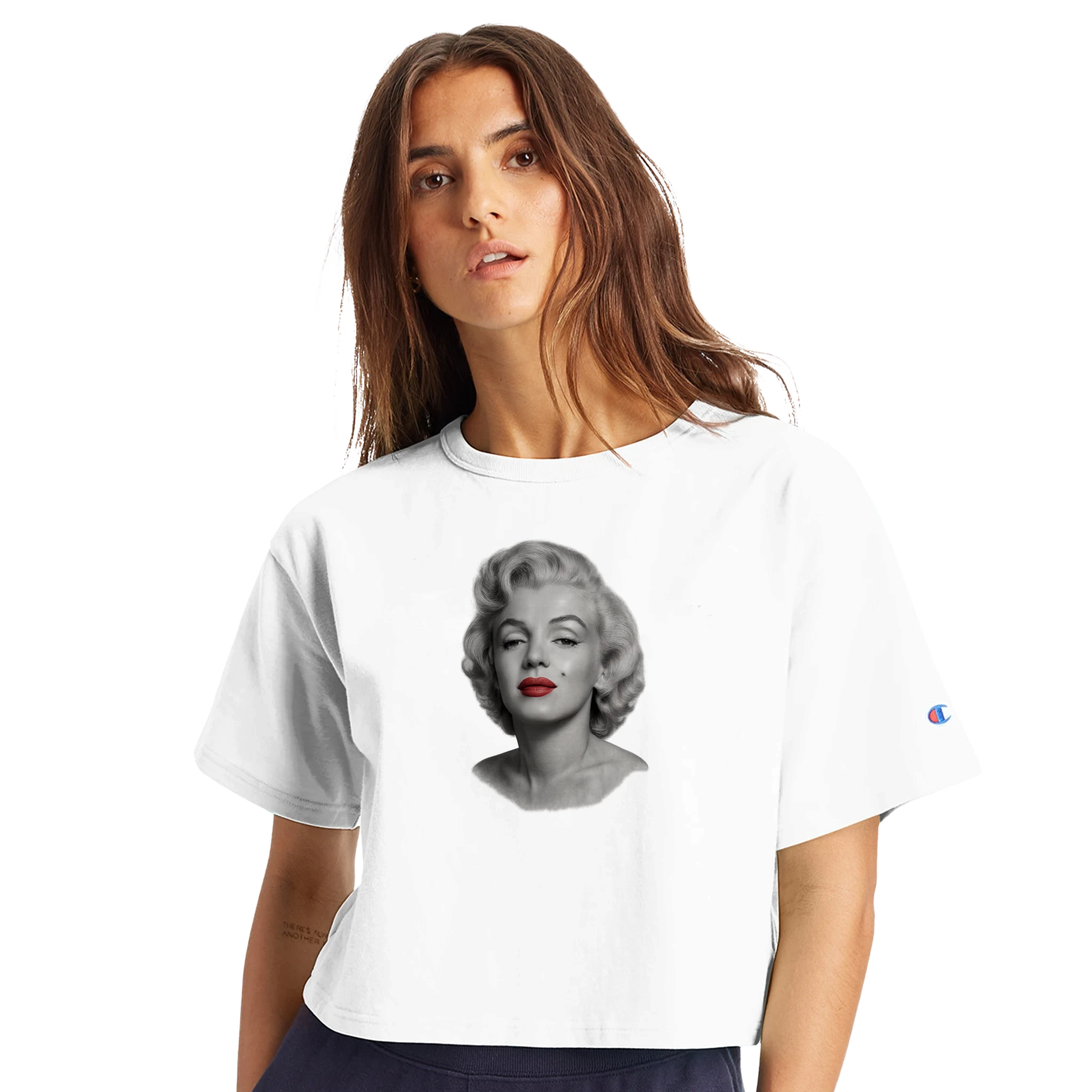 Women's Cropped Heritage Crewneck T-Shirt | Champion T453W White