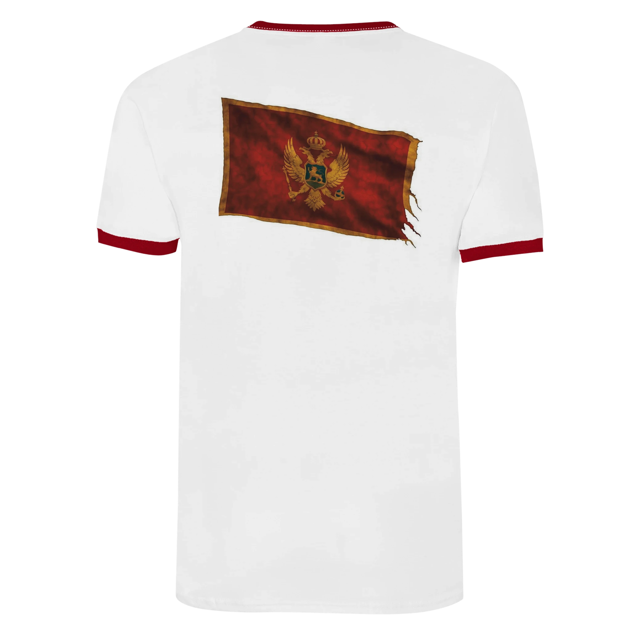 Unisex Ringer T-shirt White and Red