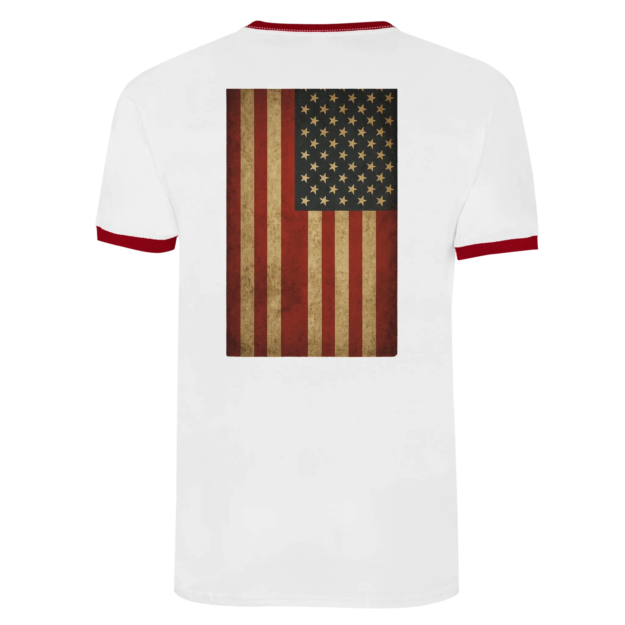 Unisex Ringer T-shirt White and Red