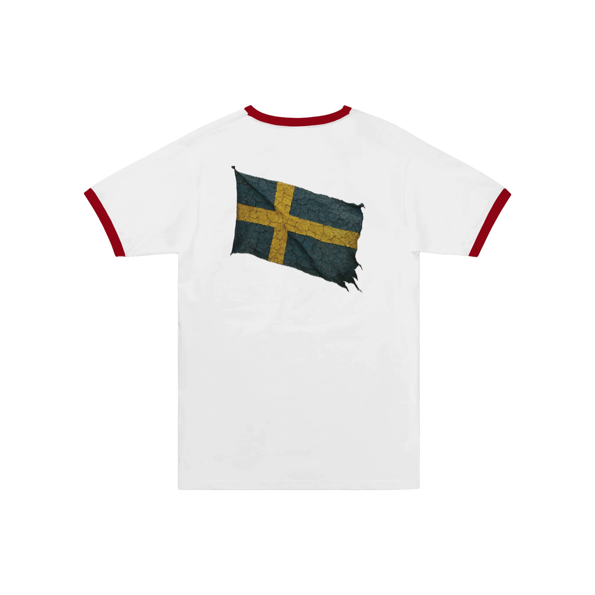 Unisex Ringer T-shirt White and Red