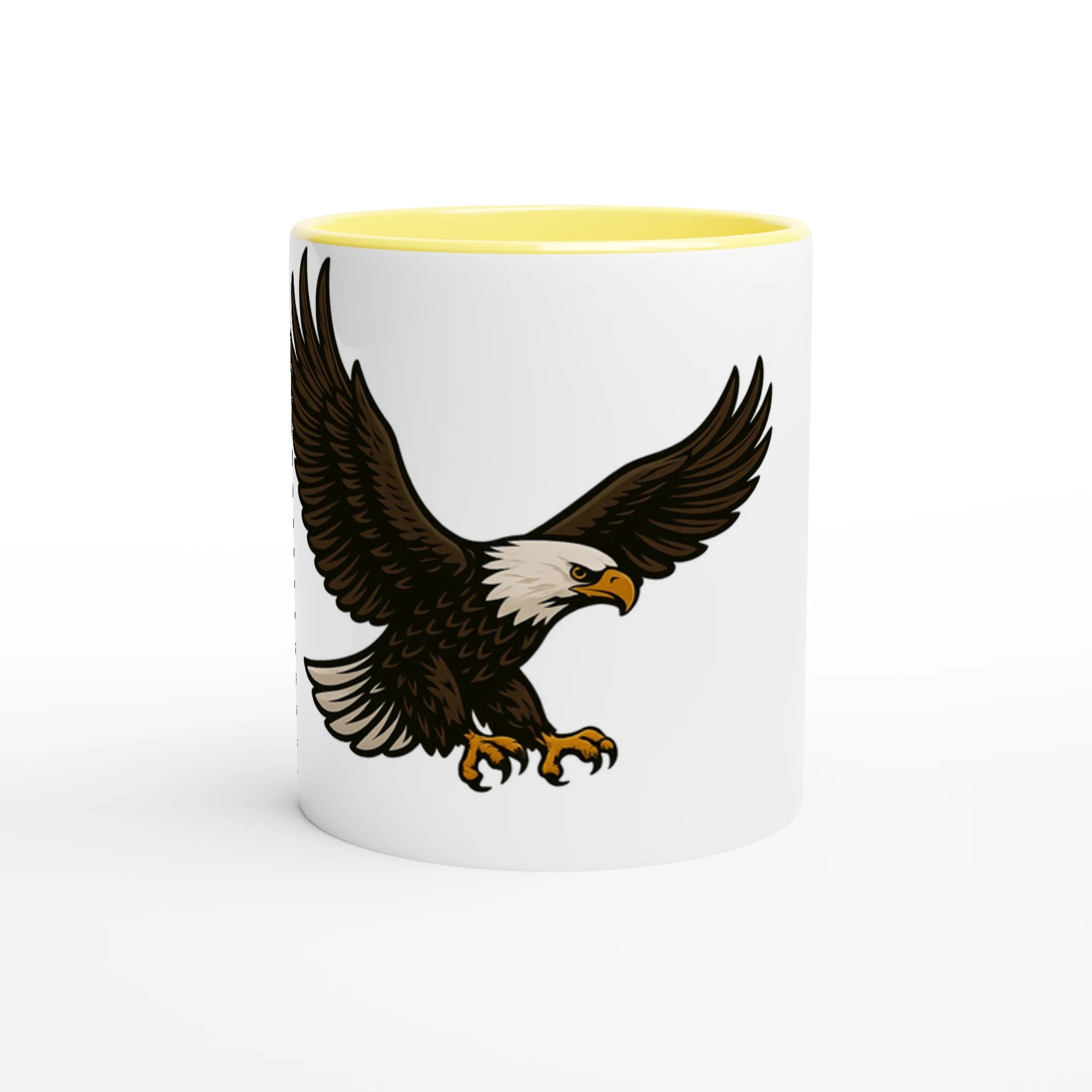 White 11oz Ceramic Mug with Color Inside Ceramic Yellow