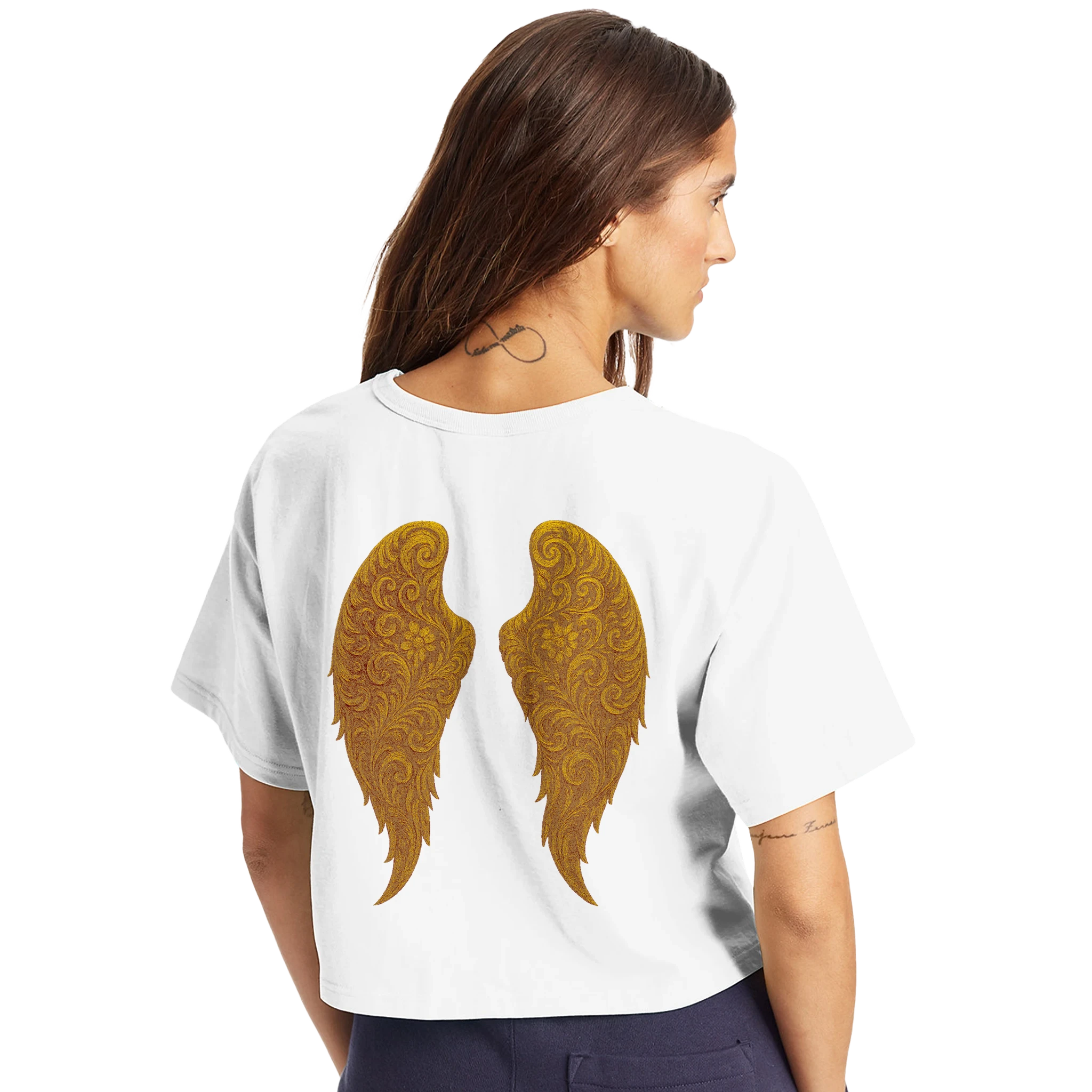 Women's Cropped Heritage Crewneck T-Shirt | Champion T453W White