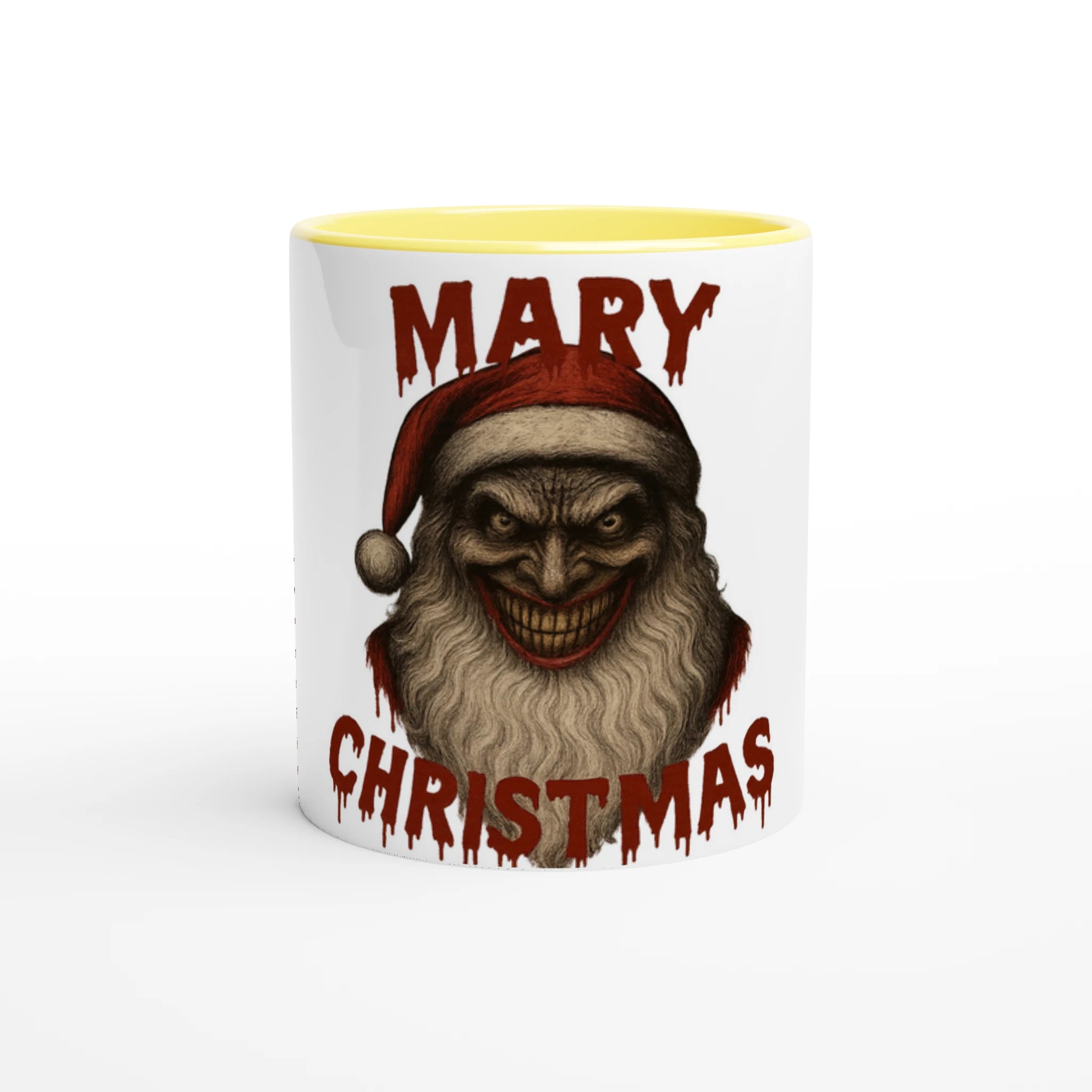 White 11oz Ceramic Mug with Color Inside Ceramic Yellow