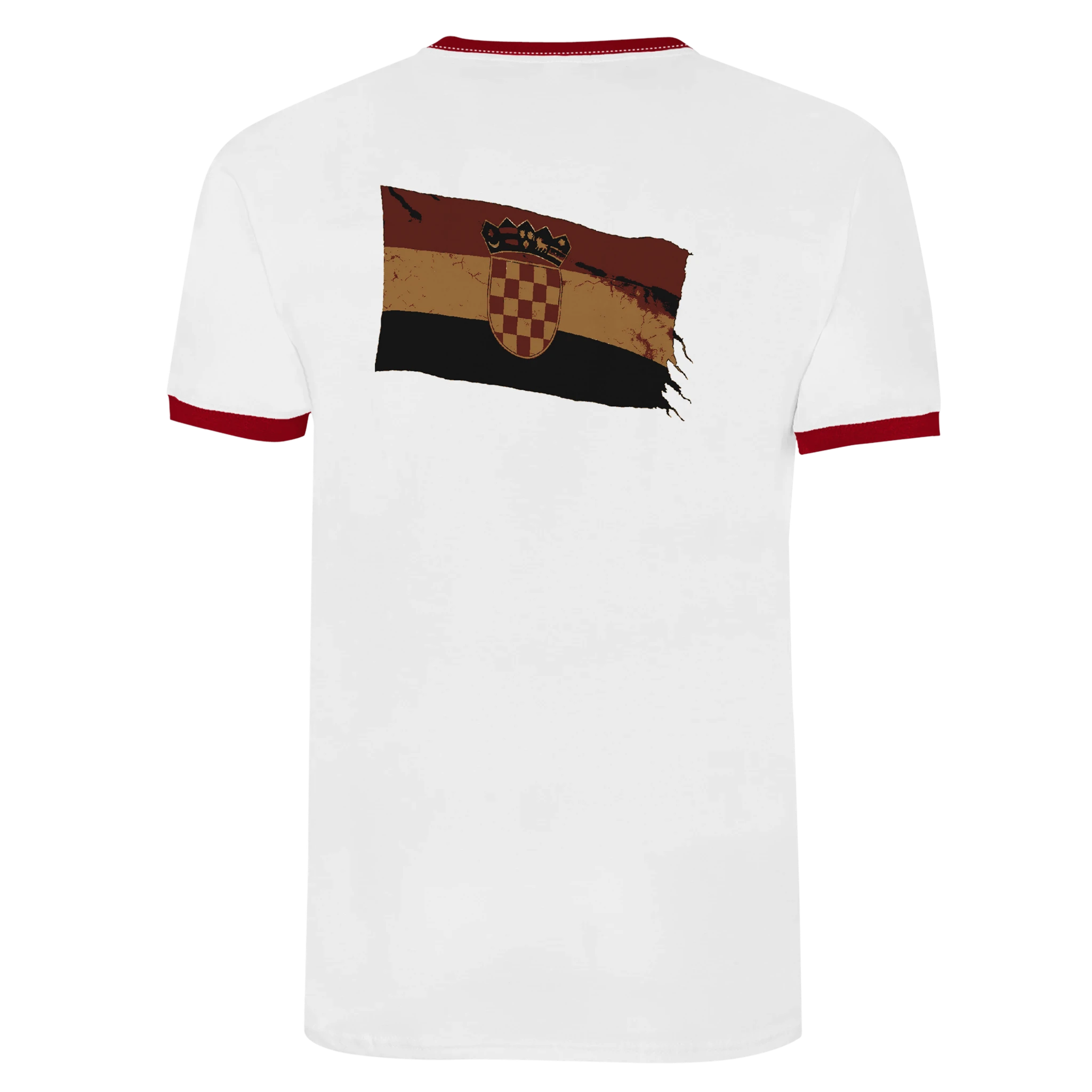 Unisex Ringer T-shirt White and Red