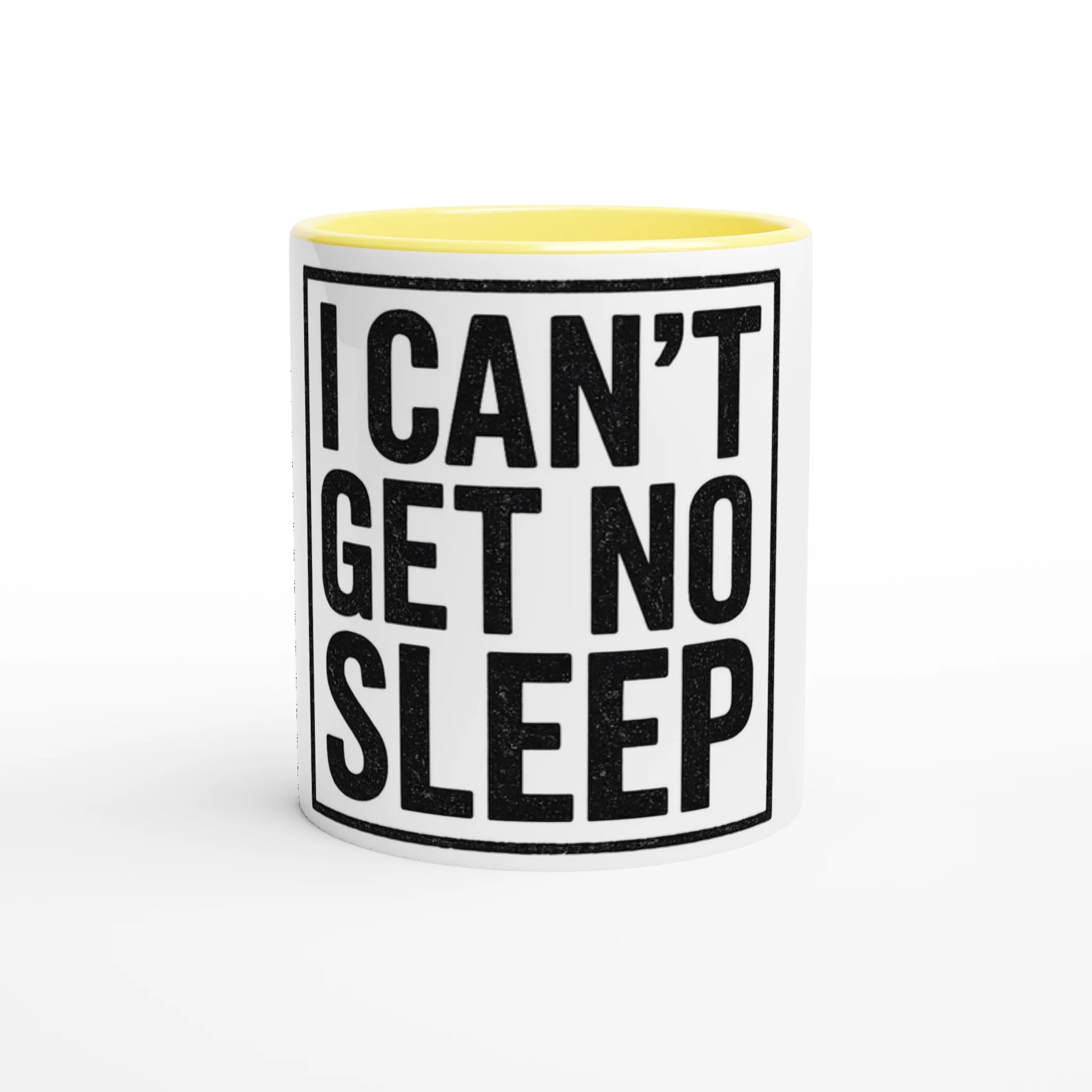 White 11oz Ceramic Mug with Color Inside Ceramic Yellow