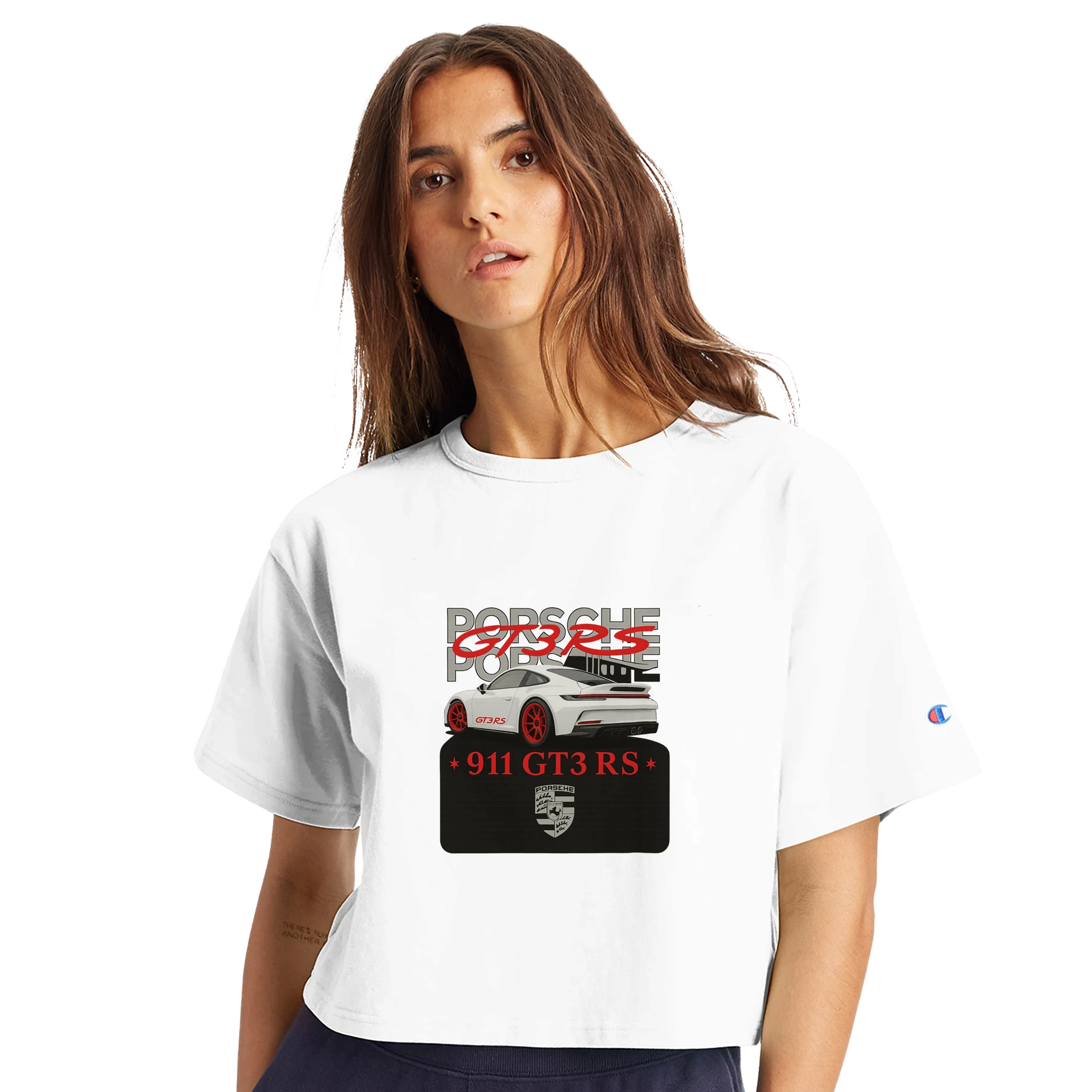 Women's Cropped Heritage Crewneck T-Shirt | Champion T453W White