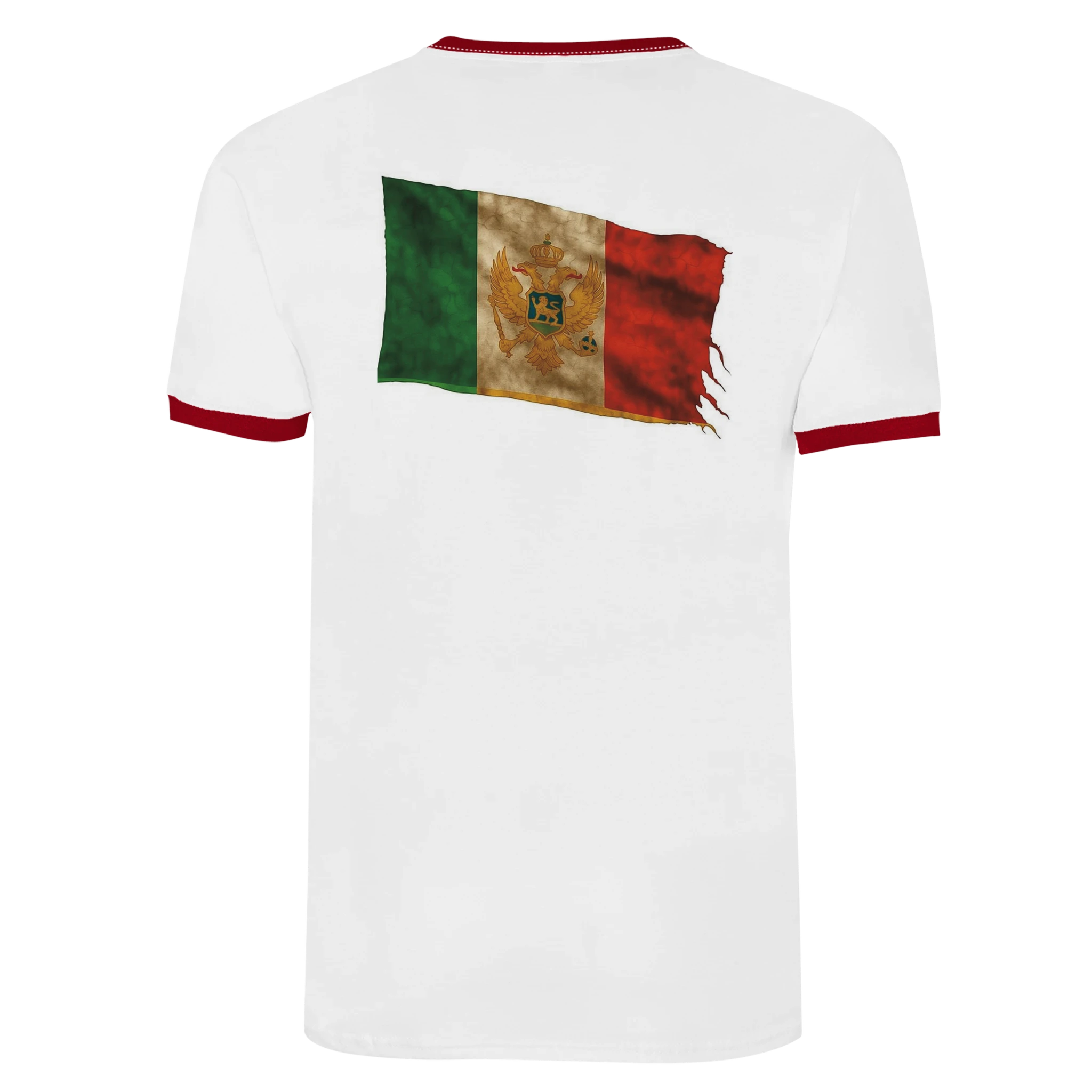 Unisex Ringer T-shirt White and Red