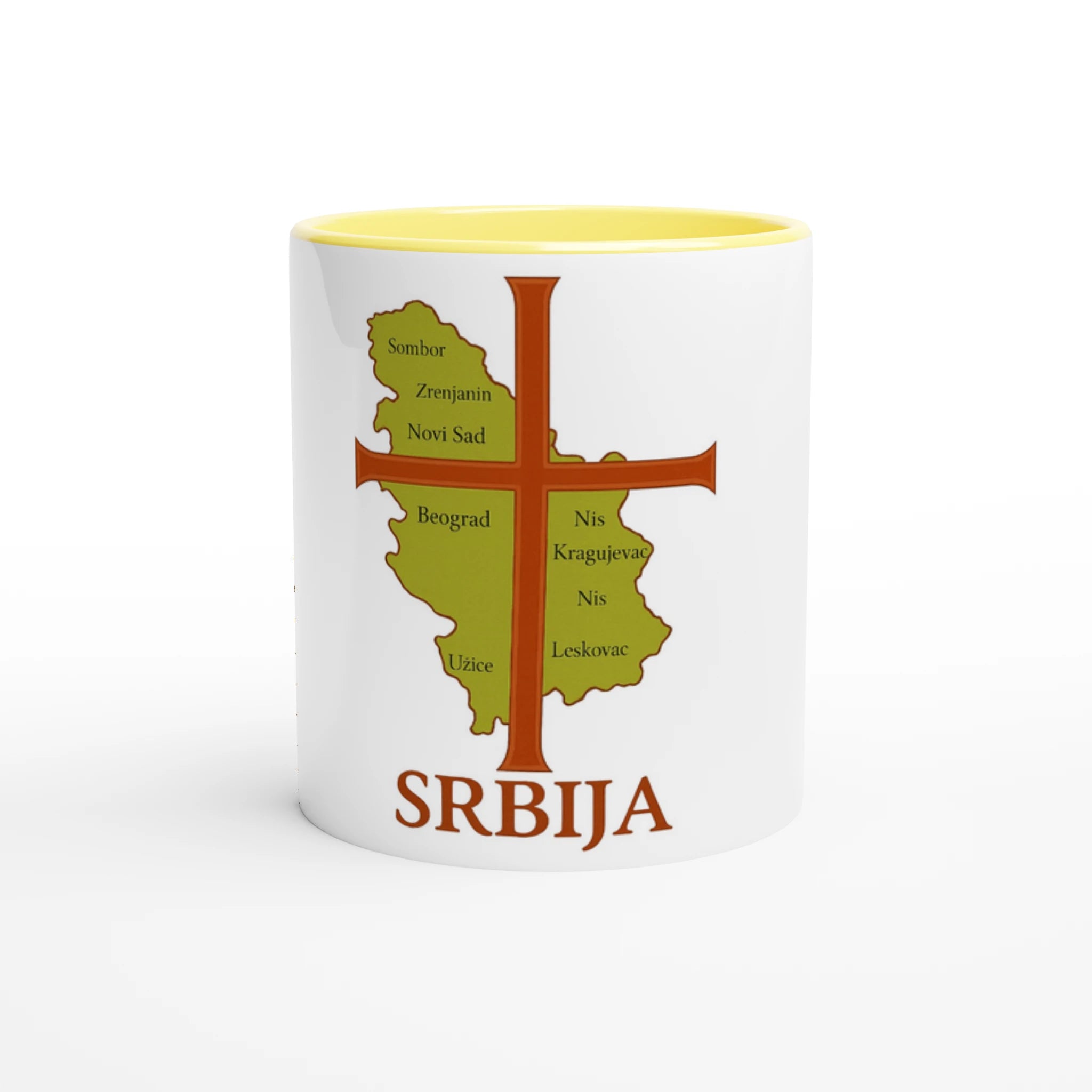 White 11oz Ceramic Mug with Color Inside