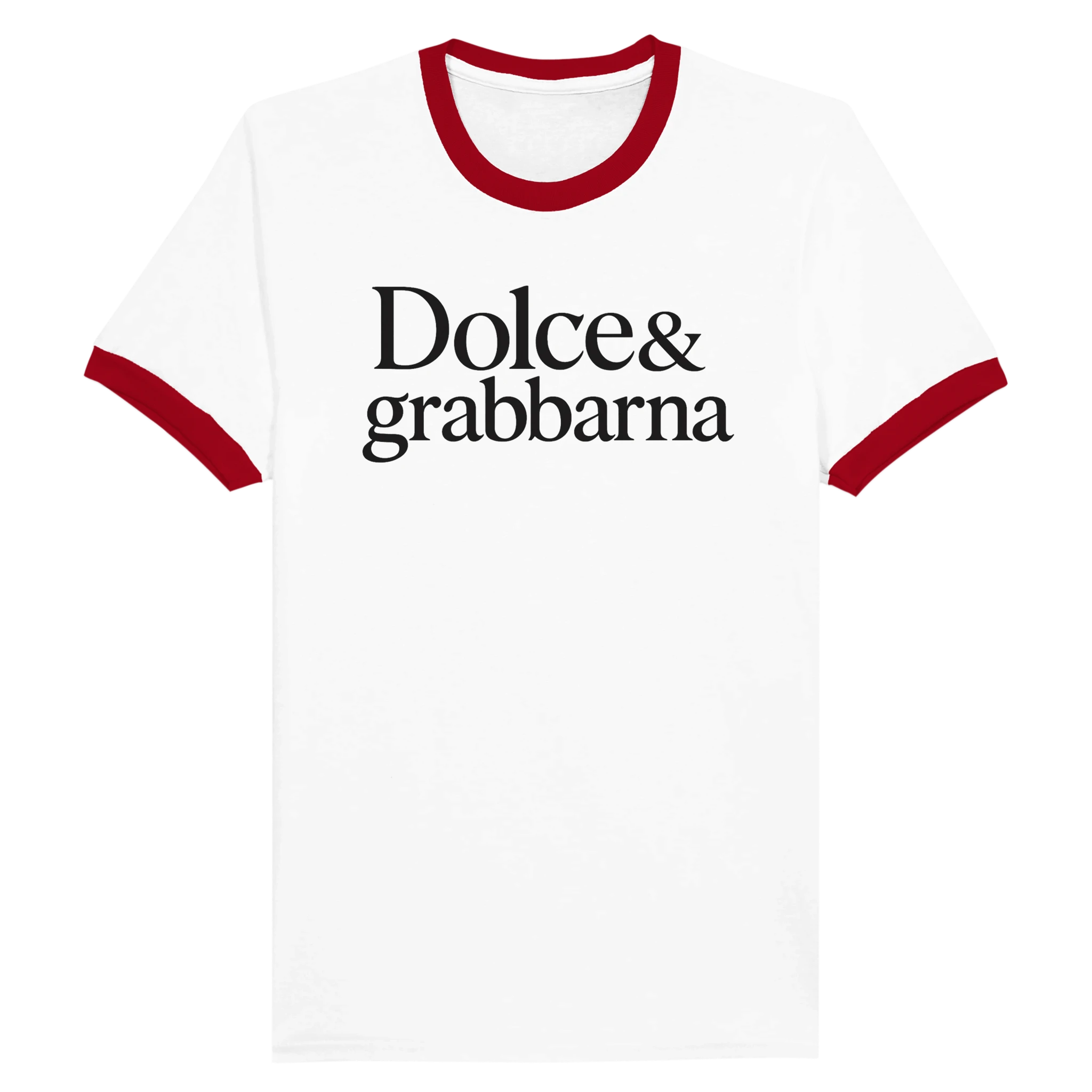 Unisex Ringer T-shirt White and Red