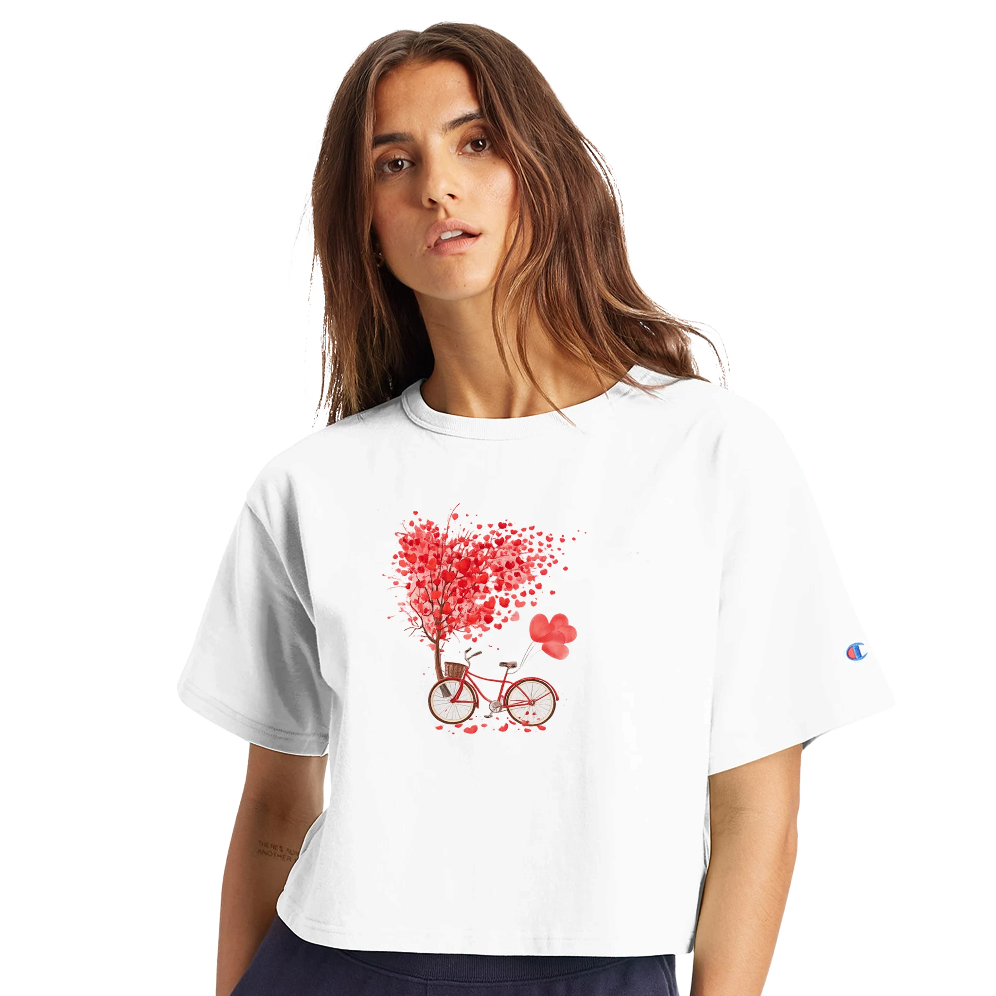 Women's Cropped Heritage Crewneck T-Shirt | Champion T453W White