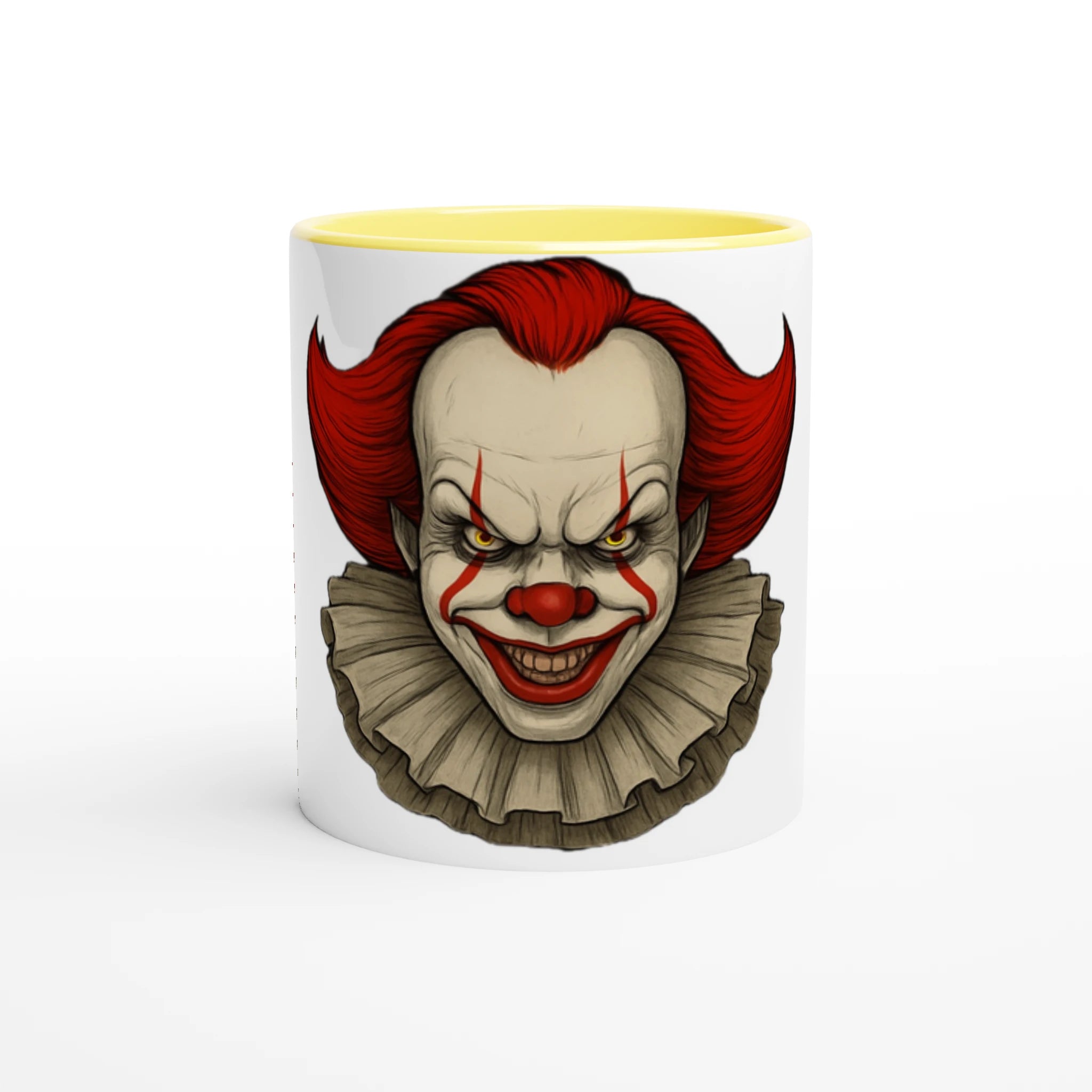 White 11oz Ceramic Mug with Color Inside Ceramic Yellow