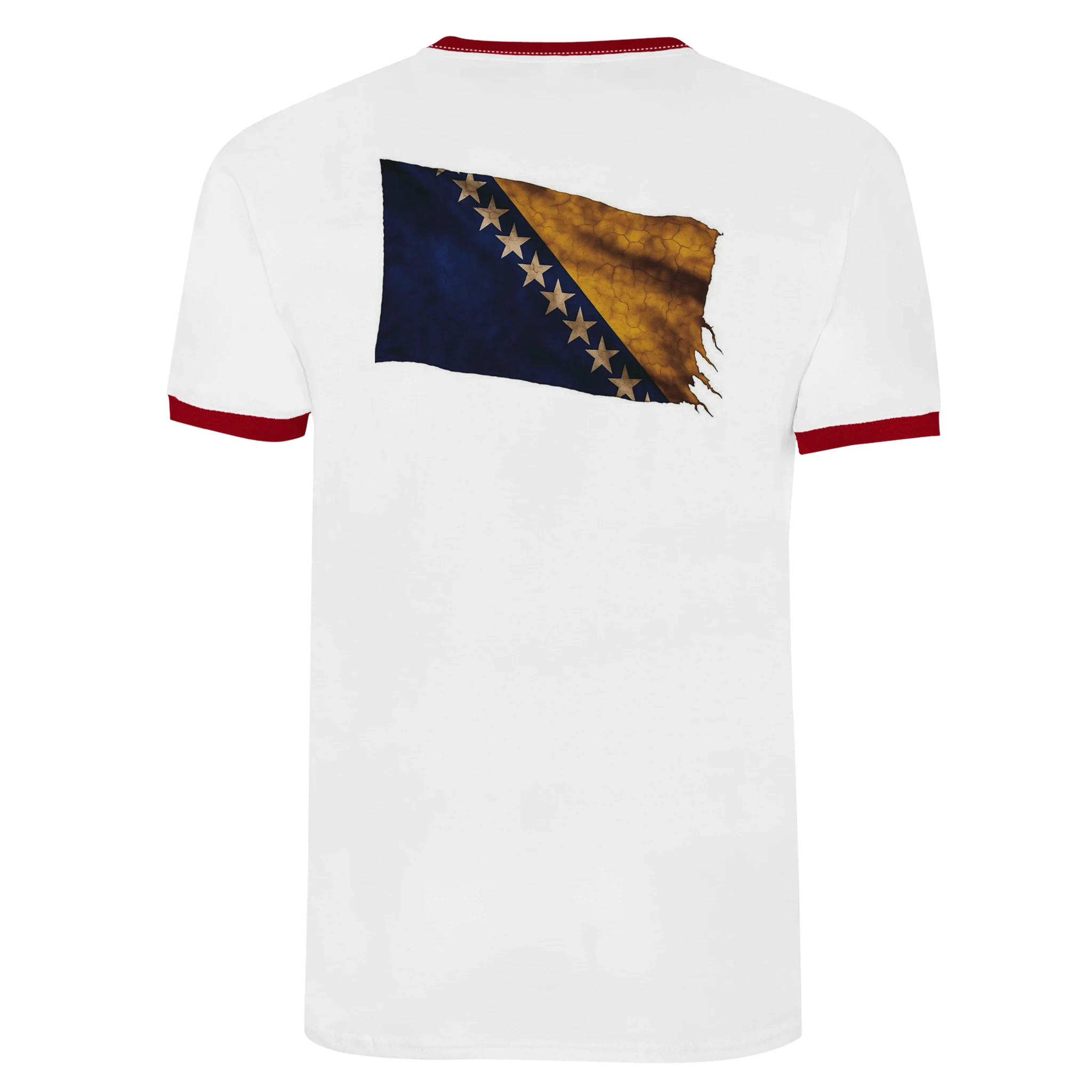 Unisex Ringer T-shirt White and Red