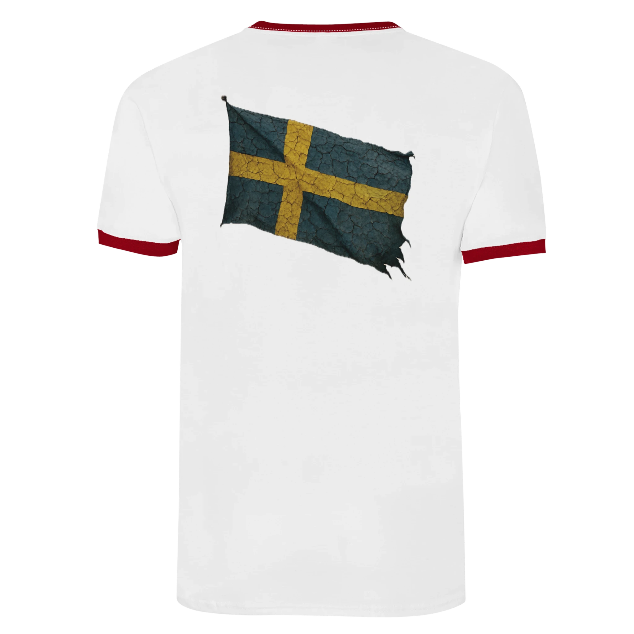 Unisex Ringer T-shirt White and Red